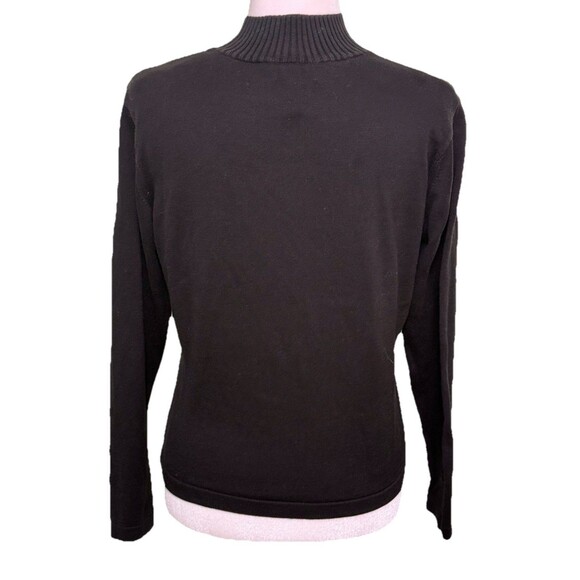 Talbots Women's Black Mock Neck Sweater Minimalist Classic Basic Quiet Luxury M - Picture 3 of 8